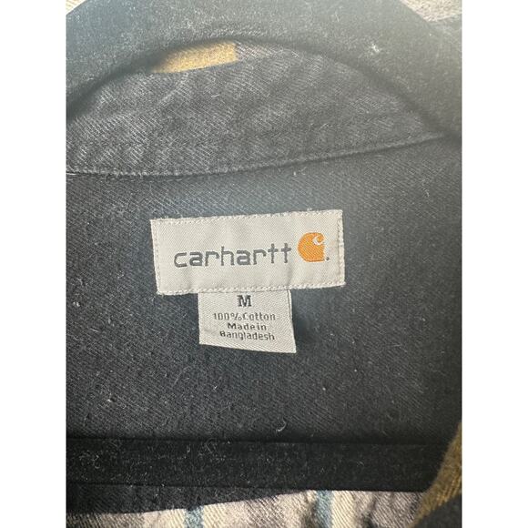Carhartt Heavyweight Flannel Shirt Men's M Button Plaid Shirt Cotton LS A2 - Picture 3 of 7